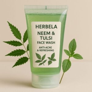 Herbela Neem & Tulsi Face Wash Anti-Acne & Refreshing | Herbal Purity | Gentle Yet Powerful Cleanser