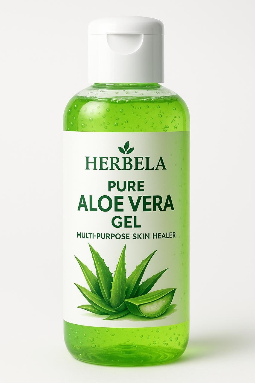 Herbela Pure Aloe Vera Gel Multi-Purpose Skin Healer | Soothing, Hydrating & Repairing | 100% Natural