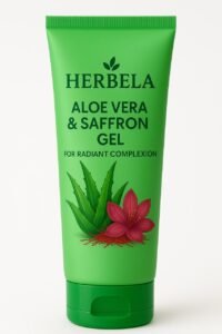 Herbela Aloe Vera & Saffron Gel For Radiant Complexion | Natural Glow Booster | Hydrating & Brightening