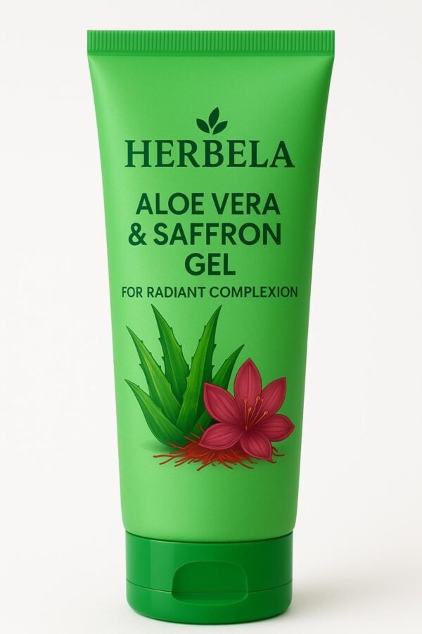 Herbela Aloe Vera & Saffron Gel For Radiant Complexion | Natural Glow Booster | Hydrating & Brightening