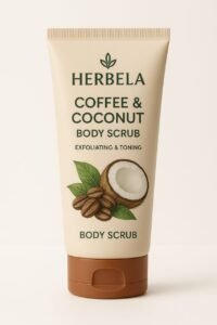 Herbela Coffee & Coconut Body Scrub Exfoliating & Toning | 100% Natural | Suitable for All Skin Types