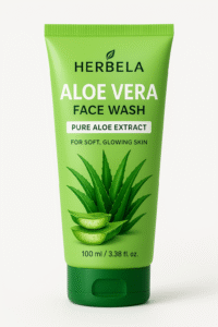 Herbela Aloe Vera Face Wash Pure Aloe Extract | Soft, Glowing Skin Gentle Daily Cleanser